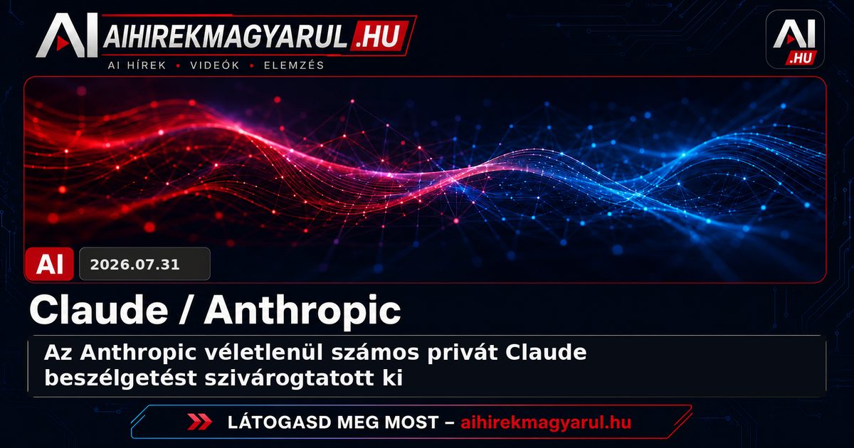 Az Anthropic véletlenül számos privát Claude beszélgetést szivárogtatott ki