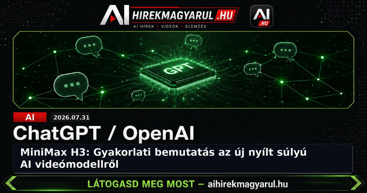 MiniMax H3: Gyakorlati bemutatás az új nyílt súlyú AI videómodellről