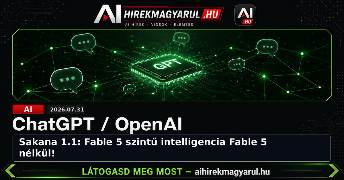 Sakana 1.1: Fable 5 szintű intelligencia Fable 5 nélkül!