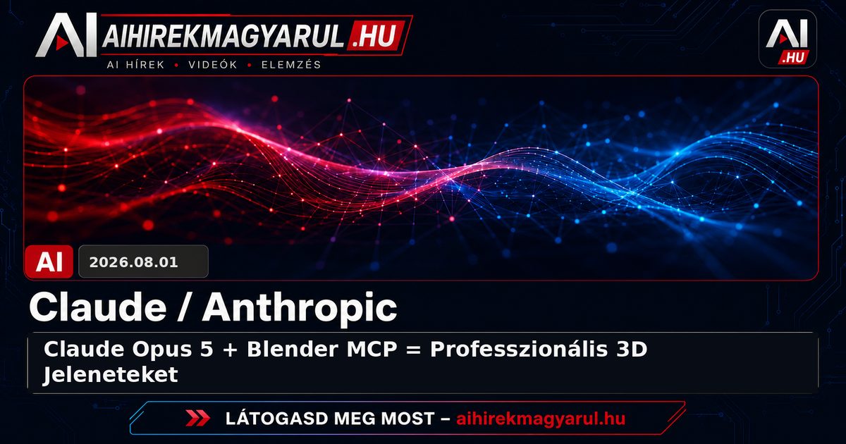 Claude Opus 5 + Blender MCP = Professzionális 3D Jeleneteket