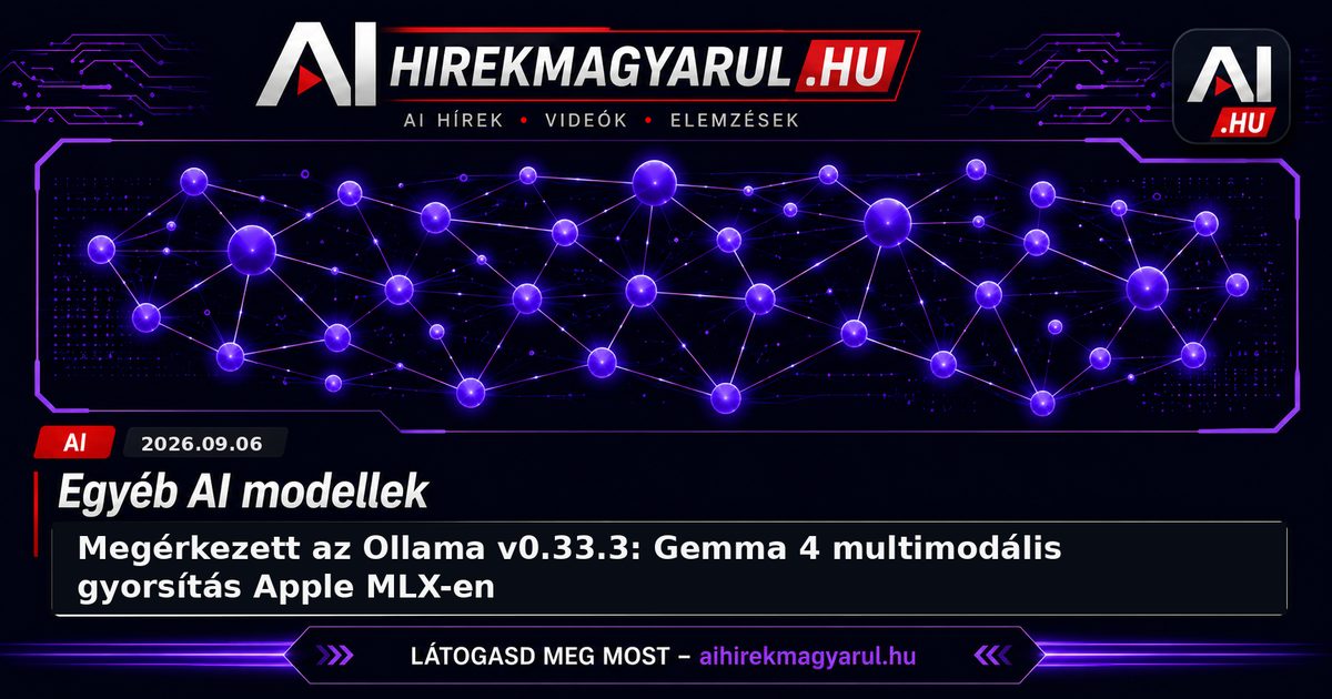 Megérkezett az Ollama v0.33.3: Gemma 4 multimodális gyorsítás Apple MLX-en
