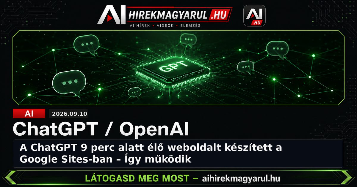A ChatGPT 9 perc alatt élő weboldalt készített a Google Sites-ban – Így működik